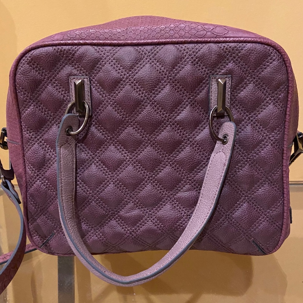 Rachel Roy Purple Quilt and Crocodile Handbag